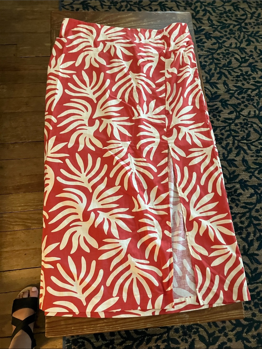 a new day Coral and White Tropical Wrap Sarong